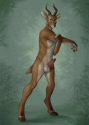 2013 balls cervine deer furry horn male male_only nude outside penis solo spookable