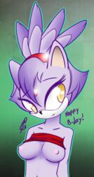 anthro blaze_the_cat breasts cat feline female female_only fur mammal nipples ppdraw sega solo sonic_(series)