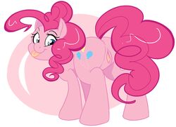 2013 anus ass blue_eyes cutie_mark equine female friendship_is_magic hair horse looking_back my_little_pony navel pink_hair pinkie_pie_(mlp) pony ponyclopsasaurus pussy straight_hair tongue tongue_out