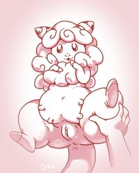 2013 anus clitoris female feral flaaffy horn iveechan lying nintendo on_back pink_fur pokemon pussy sheep spread_legs spreading teats udders video_games