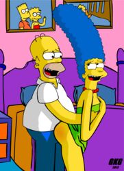 color female gkg homer_simpson human male marge_simpson skirt_lift straight the_simpsons