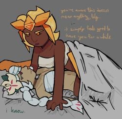 2girls cookie_run cookie_run_kingdom golden_cheese_cookie hate_sex no_nude vent white_lily_cookie yuri
