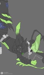 2boys antennae armor armored_male belt black_eyes blue_armor bodysuit bome-bome chains fists fists_clenched gay hajime_aikawa holding_leg holding_up holding_up_leg human_on_monster imminent_penetration imminent_sex joker_undead kamen_rider kamen_rider_blade kamen_rider_blade_(series) kazuma_kenzaki kneeling leg_up male male/male male_focus male_only monster monster_boy no_visible_genitalia offscreen_sex on_knees open_mouth screaming sharp_teeth spikes spikes_(anatomy) unseen_male_face veins veiny_hands watermark yaoi yelling