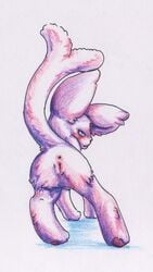 all_fours anus blush eeveelution espeon female feral looking_at_viewer nintendo plain_background pokemon presenting pussy simplepale solo standing video_games