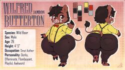 1boy big_ass boar bottom_heavy gay male non-human non-human_only pig rear_view toony wilfred_butterton