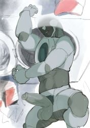 appliance bodily_fluids cum gay gay_male genital_fluids genitals hi_res humanoid imminent_sex kogito laundry_machine machine male male/male nude penis precum robot robot_humanoid solo solo_focus stuck sweat yaoi