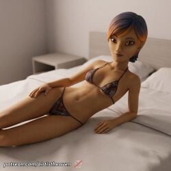 ai_generated airtist alien alien/human alien_girl alien_humanoid animated athletic bikini bikini_bottom bikini_top bra close-up close_up closeup female female_only fit high_resolution highres looking_at_viewer mandalorian panties patreon rebels sabine sabine_wren star_wars star_wars_rebels tagme thong underwear video white_body