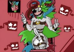 1female 1futa 1girls 2025 balls big_penis clown clown_girl clown_queen crazy crazy_eyes crazy_female crazy_smile cum female futa_only futanari hi_res izanagilover multicolored_hair plants_vs._zombies_fusion plants_vs_zombies pvz red_background reference_image ruprichi tagme toy_queen_(pvzfusion)
