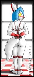 arms_behind_back ass back_view blush bondage bound female nintendo nude pokemon pokemon_(species) rope tydrian video_games zangoose