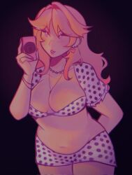ai:_the_somnium_files bikini blonde_hair breasts camera female large_breasts ritsuko_enshu