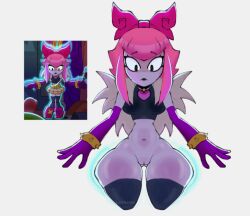 brawl_stars female magic melodie_(brawl_stars) pink_hair pussy reference_image thighs xd ziggy_(brawl_stars)