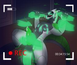 absurd_res anthro basement blush bodily_fluids camera_hud camera_overlay cum cum_drip cum_inside cum_on_body cum_on_chest cum_on_face disembodied_hand dripping gangbang genital_fluids genitals ghost_hand ghost_sex group group_sex hi_res machine male male/male open_mouth penis recording robot scanner sex spaceg3n synth_(vader-san) synthetic text translucent translucent_penis
