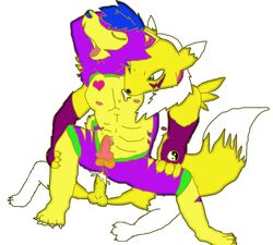 2boys anthro_on_anthro balls cuntboy digimon duo duo_focus full-package_cuntboy gay glove herm hermaphrodite intersex male male/male male_anthro male_anthro/male_anthro male_focus male_only male_renamon maleherm multi_genitalia penis pinki-husky pussy renamon ride sex testicles vaginal_penetration white_fur wiskar yaoi