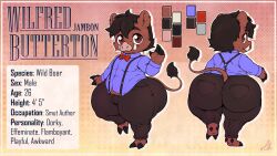 1boy ass_focus big_ass boar bottom_heavy gay male non-human non-human_only pig rear_view toony wilfred_butterton