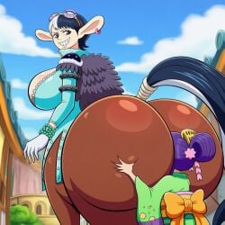 2girls age_difference ai_generated analingus animal_ears animal_limbs big_ass big_breasts big_butt black_and_white_hair black_and_white_tail brown_ass brown_butt centaur clouds face_in_ass face_in_butt female female_centaur female_only grass hand_on_ass hand_on_butt horse_girl huge_ass huge_butt humanoid larger_female light-skinned_female light_skin long_ears massive_ass massive_butt novelai older_female older_female_and_younger_female one_piece otama_(one_piece) outdoors outside purple_eyes purple_eyes_female purple_hair purple_hair_female short_hair size_difference sky smaller_female smug smug_face smug_smile speed_(one_piece) squeezing_ass squeezing_butt tail teeth teeth_showing thicc thicc_ass thicc_butt thick_ass thick_butt white_gloves young_female younger_female