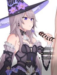 ... 1boy 1girls bar_censor breasts caelus_(honkai:_star_rail) censored clothed_female_nude_male cum cum_on_breasts detached_sleeves ejaculation english_text female flat_chest gameplay_mechanics grey_hair handjob hat herta_(honkai:_star_rail) hlxy honkai:_star_rail honkai_(series) hoyoverse light-skinned_female light-skinned_male light_skin looking_at_penis male mihoyo penis purple_eyes small_breasts text the_herta_(honkai:_star_rail)