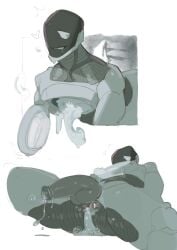 after_anal after_sex dripping gay gay_male heart_symbol hi_res humanoid kogito laundry_room looking_pleasured machine male rear_view robot robot_humanoid solo solo_focus water yaoi