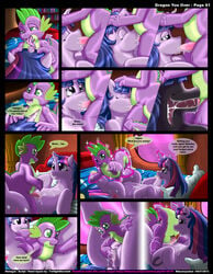 anus ass big_crotchboobs book comic crotchboobs cum cutie_mark dragon dragon_you_over_(kitsune_youkai) equine female friendship_is_magic horn horse kitsune_youkai licking male my_little_pony open_mouth oral page_61 pony purple_fur pussy smile spike_(mlp) text tongue twilight_sparkle_(mlp) unicorn