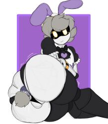 1boy blush blush_lines bunny_ears bunny_tail buttplug disassembly_drone femboy femboy_only glitch_productions maid_outfit maid_uniform male male_only murder_drones n_(murder_drones) on_floor robot robot_boy robot_femboy thesushisensei white_body