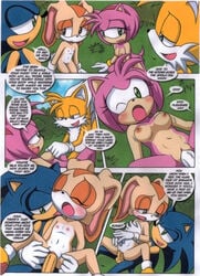 a_sparring_session amy_rose anthro breasts closed_eyes cream_the_rabbit dakina_(writer) female fur hedgehog male mammal miles_tails_prower nipples nude one_closed_eyes palcomix partner_swap penis pink_fur pussy sega sex sonic_(series) sonic_the_hedgehog sonic_the_hedgehog_(series) sonic_x straight text