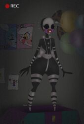 1girls ass_visible_through_thighs bald cum_in_mouth empty_eyes female female_only five_nights_at_freddy's five_nights_at_freddy's_2 flat flat_chest flat_chested glazeddd marionette_(fnaf) no_hair puppet_(fnaf) pussy solo tagme thick_thighs thighs thong