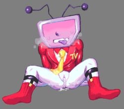 accurate_art_style blush creampie cuntboy deltarune spread_legs tenna_(deltarune) tongue_out undertale_(series)