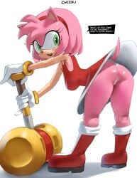 amy rose from sonic (series) by izhardraws