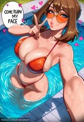 ai_generated breasts breasts_bigger_than_head busty caption cleavage comic comic_page commission curvaceous curvy dialogue english_text female huge_breasts may_(pokemon) nintendo outdoors patreon patreon_url patreon_username pokemon public sinderellaart tease teasing_viewer teenage_female teenager text text_bubble thick voluptuous