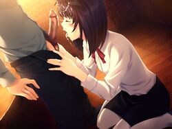 female game_cg hazuki_kyoko innocent_grey oral penis sugina_miki uncensored