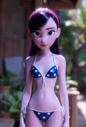 ai_generated animated bra breasts_out looking_at_viewer panties the_incredibles violet_parr