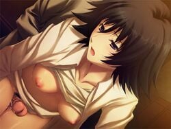 female black_hair breasts game_cg innocent_grey kara_no_shoujo nipples penis sugina_miki uncensored