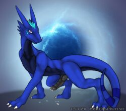 dragon drake erection feral furry furry_only lightning male male_only no_humans penis precum tenecayr tenecayr_(character)