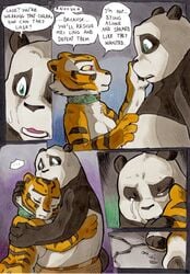 anthro better_late_than_never collar comic daigaijin dialogue english_text feline female fur furry kung_fu_panda master_po_ping master_tigress nude page_132 panda text tiger