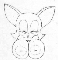 animated anthro bat big_breasts black_and_white breasts excito female furry gif greyscale huge_breasts large_breasts male mammal nipples paizuri rouge_the_bat sega sonic_(series) straight