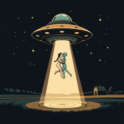 1950s ai_generated alien farm farmgirl interspecies ufo