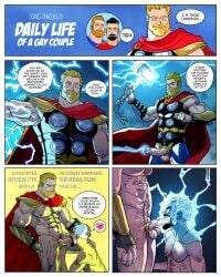 abs balls bara biceps big_balls big_penis blowjob daddy english_text erection gay gay_blowjob inkolloart male male/male male_nipples male_only manly marvel marvel_comics mature_male muscular_male nipples nude oral oral_sex pecs penis text thor_(marvel)