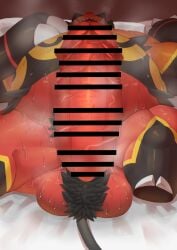 2024 anthro balls bed belly big_balls big_penis bodily_fluids body_hair censored emboar erection flaccid furniture generation_5_pokemon genitals hairy_balls hi_res huge_balls huge_cock ineffective_censorship lying lying_on_bed male musclegut muscular musky_balls musky_cock nintendo on_back on_bed overweight overweight_anthro overweight_male penis pokemon pokemon_(species) pubes solo sweat sweaty_balls sweaty_belly sweaty_genitalia sweaty_legs sweaty_thighs toba2110 tusks