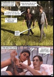 2girls 3d black_hair comic deletedcube3d dina_(the_last_of_us) ellie_(the_last_of_us) ellie_williams english_text female female_only freckles human multiple_girls naughty_dog text the_last_of_us the_last_of_us_2 uncensored