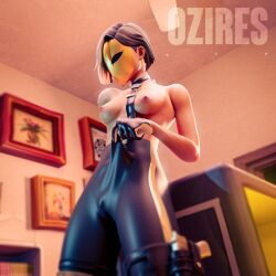 1girls 2023 3d 3d_(artwork) antonia_(fortnite) areolae blender bottomwear breasts cameltoe detailed_background epic_games female female_focus female_only fortnite fortnite:_battle_royale gloves handwear hi_res highres leggings light-skinned_female light_skin mask masked masked_female medium_breasts nipples oziresnsfw pants pose posing presenting presenting_breasts presenting_pussy pussy pussy_lips pussy_visible_through_clothes solo solo_focus standing tight_leggings tight_pants topless two_tone_hair vagina watermark