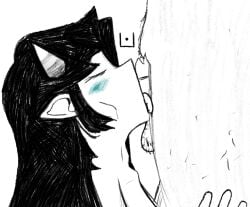 1boy 1boy1girl 1girls blowjob canon_couple dave_strider heterosexual homestuck homestuck^2 homestuck_troll horns oral oral_sex sex straight sucking_penis terezi_pyrope tongue