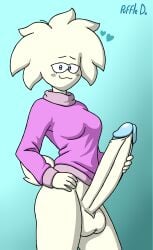 1futa futa_only futanari penis puffle puffledreemurr sweater white_fur