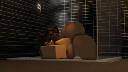 1girls 3d 3d_(artwork) areolae ass ass_up barefoot big_ass big_breasts breasts brown_hair completely_nude completely_nude_female female female_only full_body leahthecatgirl long_hair naked naked_female nipples nude nude_female roblox robloxian shower shower_room solo solo_female top-down_bottom-up