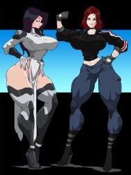 2girls big_ass big_breasts bioware breasts bust busty chest commander_shepard curvaceous curvy curvy_figure dark_hair digital_media_(artwork) electronic_arts female femshep hips hourglass_figure huge_breasts jane_shepard large_ass large_breasts legs light-skinned_female light_skin mass_effect mature mature_female miranda_lawson slim_waist theoverloader thick thick_hips thick_legs thick_thighs thighs voluptuous voluptuous_female waist wide_hips