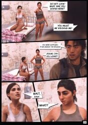 1boy 2girls 3d black_hair comic deletedcube3d dina_(the_last_of_us) ellie_(the_last_of_us) ellie_williams english_text female freckles human jesse_(the_last_of_us) male multiple_girls naughty_dog text the_last_of_us the_last_of_us_2 uncensored