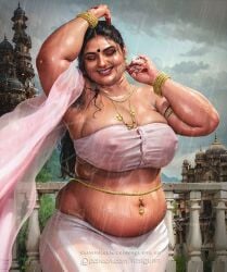 armpit_hair aunty bbw chubby curvy hairy_armpits indian jewelry milf natural_breasts nipple_piercing nude obese_female pubes pubic_hair rasigunn rasigunn_digitalart sagging_breasts saggy_breasts ssbbw