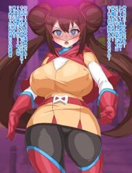 1girls big_breasts breasts brown_hair covered_nipples female female_focus female_only game_freak hi_cheese19 huge_breasts large_breasts light-skinned_female light_skin nintendo pokemon rosa_(pokemon) solo solo_female solo_focus