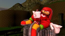 3d 3d_(artwork) anthro balls echidna erection knuckles_the_echidna male masturbation neotaurus nude penis solo sonic_(series)