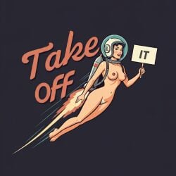 1950s ai_generated fully_nude jetpack logo pinup_girl retro retro-futurism retro_artstyle vintage