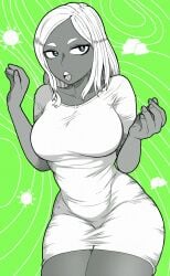 big_ass big_breasts dark-skinned_female dark_skin evoltodraw meryl_(mha) my_hero_academia tagme thick_thighs white_dress