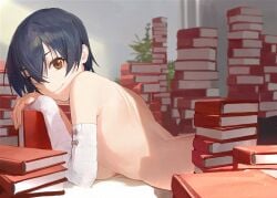 big_ass cleavage female female_focus female_only jeonghee1414 kanbaru_suruga large_breasts long_hair monogatari_(series) thick_thighs white_skin wide_hips